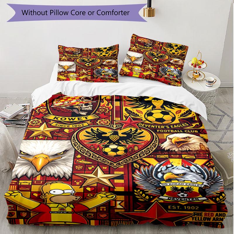 3pcs Duvet Cover Set (1*Duvet Cover + 2*Pillowcase, Without Core), Go Ahead Eagles Print Soft All‑Season Bedding Set, Home Bedroom Decor Gift