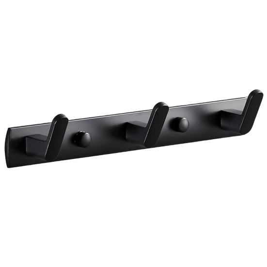 

Крючок для стены в ванной L-образный крючок с покрытием Free Punching Покрытие для шкафа Органайзер Сумки Ключи Пальто Вешалка для одежды в ванной Хозяйственные товары 3-Hooks чёрный