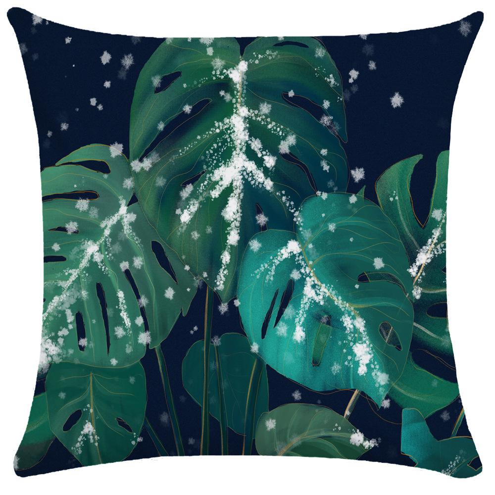 Green Plant Leaf Pillow Case Decorative Pillowcases Plush Cushion Cover 50X50 Nordic Leaves Throw Pillowslip Hotel Garden 45X45