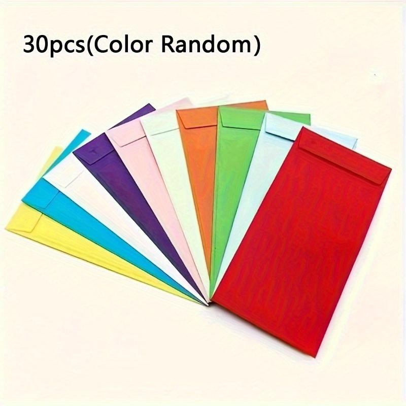 30pcs Self Sealing Colored Money Envelopes Suitable For Cash, Salary, Savings, Coins, Currency, Letters