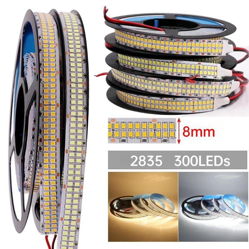 IP65 Wasserdichter 2835 LED-Streifen 5M 12V, 300LED Flexibles Bandlicht, Weiß Warmweiß Blau Grün Rot für Heimdekoration