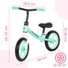Children'S Balance Bike With Foam Wheels Eva 12" Fliko Turquoise And White