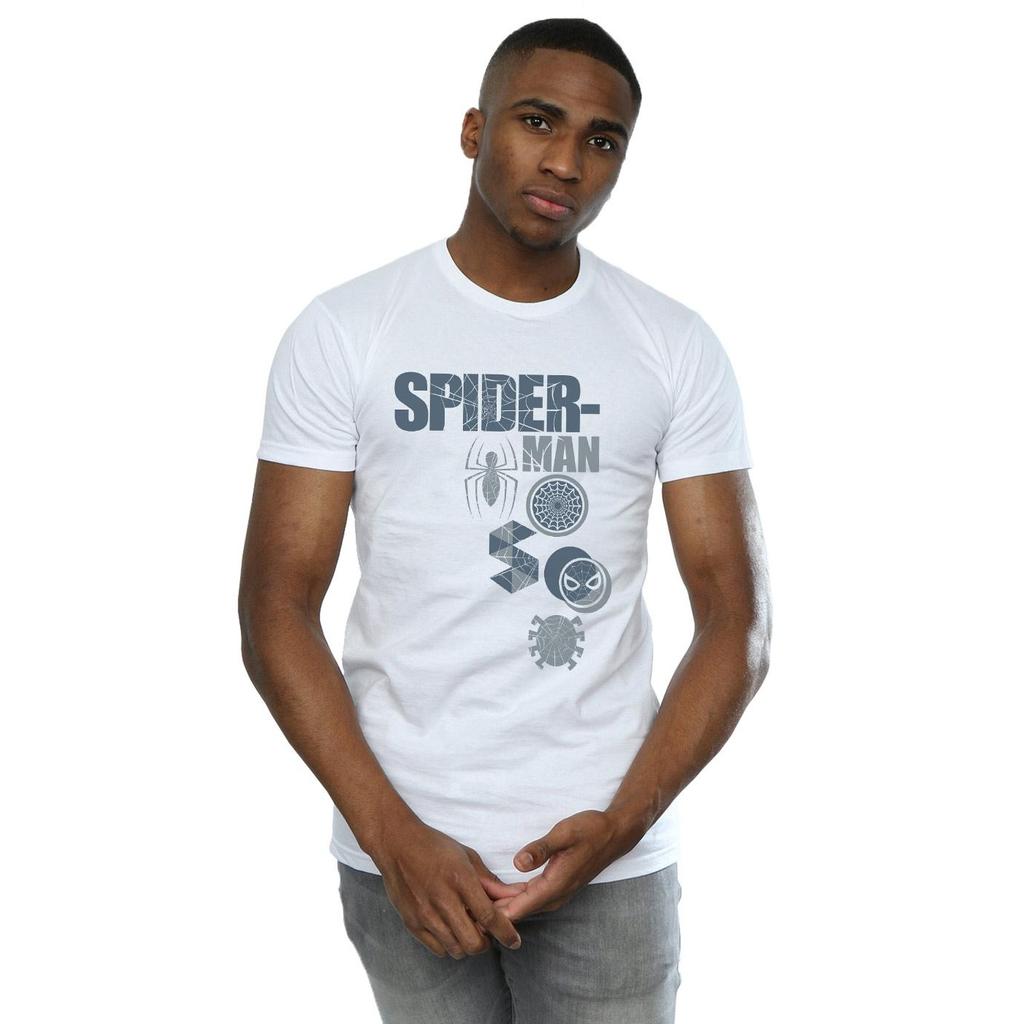 Marvel Mens Spider-Man Badges T-Shirt