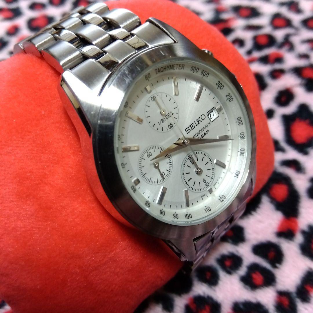 [Operating/New battery] SEIKO, wristwatch, chronograph, 3-hand, Seiko, clock