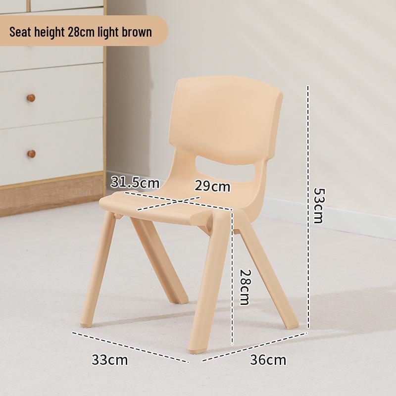 Kinder Kunststoff Rückenlehnen Stuhl und Tisch Set - Kindergarten Lernstuhl, Verdickter Kleiner Hocker für Kinder