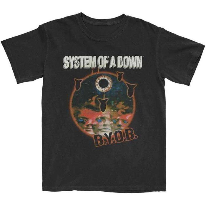 System of A Down BYOB Print Cotton TShirt Alternative Metal Anti War Streetwear Unisex Crew Neck Short Sleeve Tee for Metal M