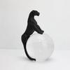 Boule de Cristal Créative Panthère Guépard Léopard Sculptures Animales en Métal Figurines Décoratives en Verre Décoration de Maison Access