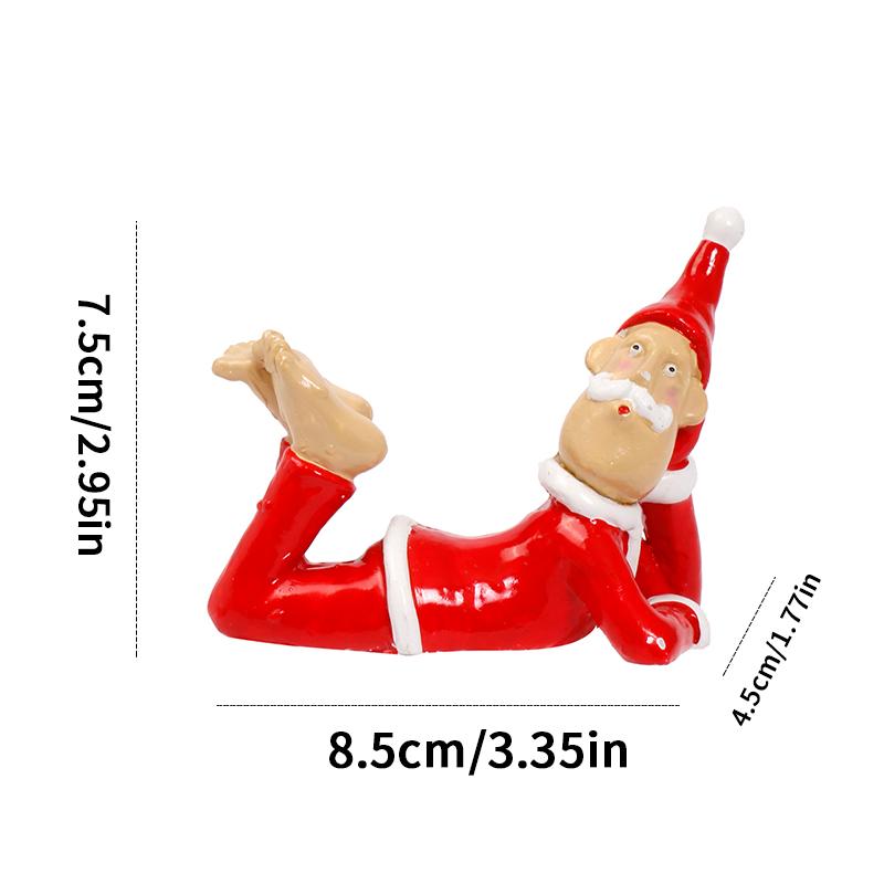 Wacky Santa Claus Ornaments, Resin Christmas Figurine Tabletop Indoor Home Decor, Thoughtful Present for Family and Friends