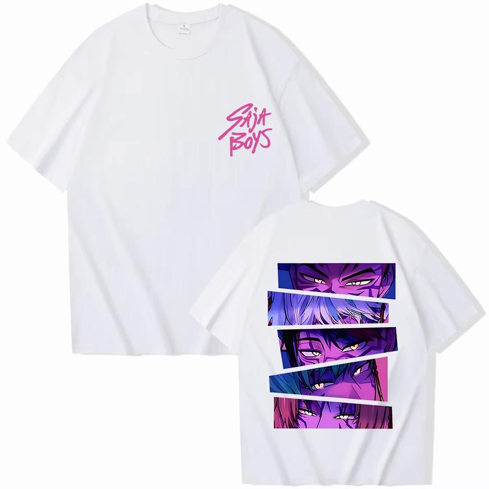 2025 Kpop Demon Hunter Saja Boys Cotton Printed T-shirt Harajuku O-neck Casual Anime Men's and Women's T-Shirt Tops Summer