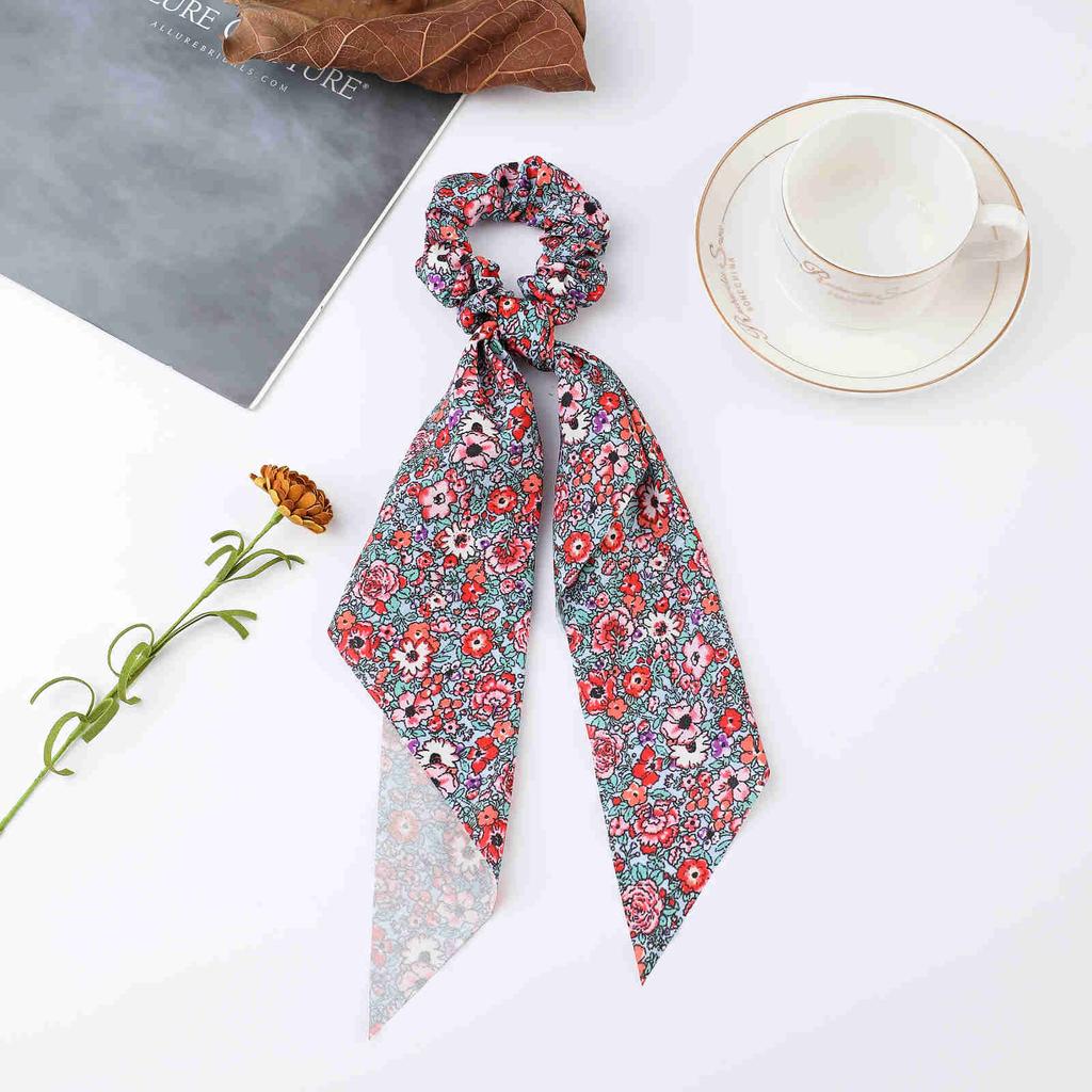 Fashion Dots Scrunchies Long Rope Korean Ties For Women Ponytail Scarf Sweet Elastic Band Hair Accessories