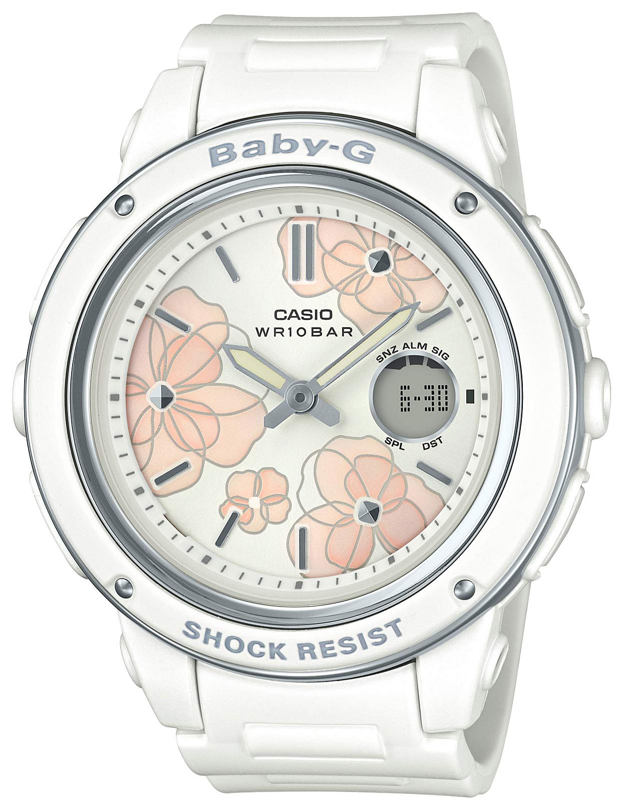 

Casio Серия с цветочным циферблатом Белые часы Baby-G BGA-150FL-7AJF Женские