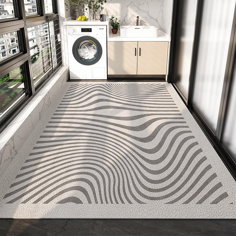 Carpet for Balcony Waterproof Floor Mat Large Gray Carpets Pvc Leather Non-slip Foot Mats Home Decoration Rugs Kitchen
