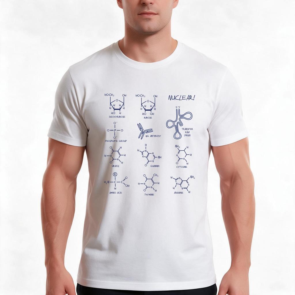 Nucleic Acid And Protein Structures Tshirt Summer Casual Cotton Tee Oversized Streetwear Tops Vintage Graphic Print