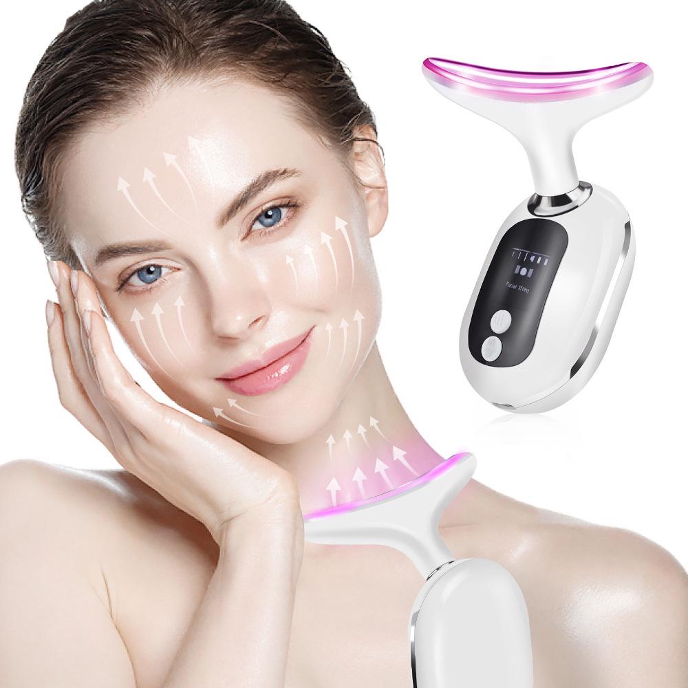 Dual-Use Microcurrent Neck & Face Device for Reducing Neck Wrinkles & Nasolabial Folds