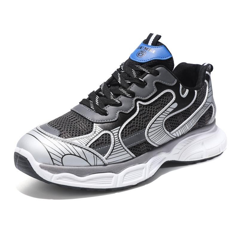 Men's sports shoes spring new men's shoes fashion casual shoes student lightweight dad shoes men's breathable fly-woven men's shoes