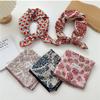 Floral Cotton Linen Print Scarves Scarf Hair Band Printed Silk Scarf Square Handkerchief  Vacation