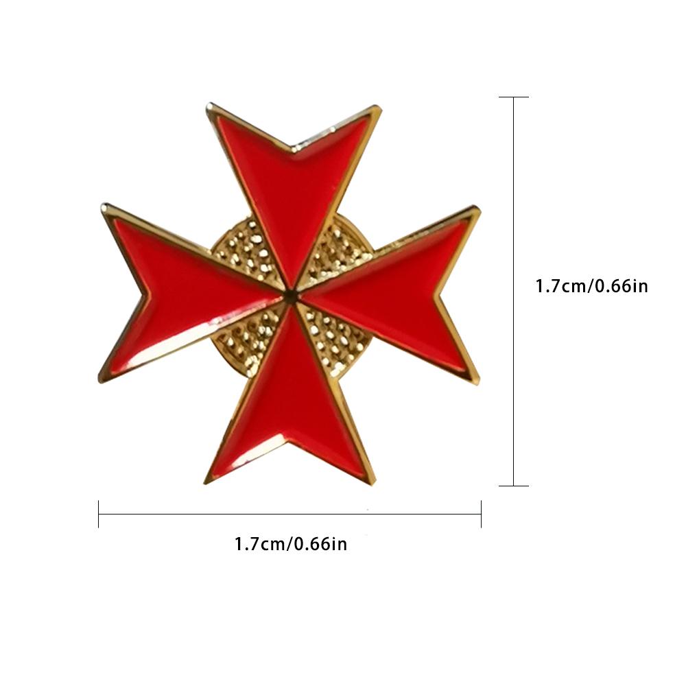 Masonic Lapel Pins Freemasonry Badge Mason Freemason BLM56a Red Cross Knights Templar Order of Knights of Malta1.8*1.8cm Present 1.7*1.7cm