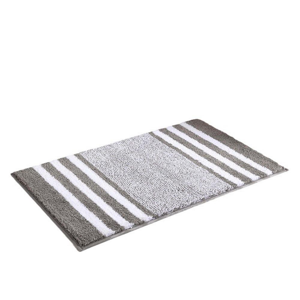 Stripe Bathroom Cashmere Thickening Mat Bath Non-slip Carpets In Wash Basin Bathtub  Floor Rug Shower Room Doormat Memory Foam 3D Pad