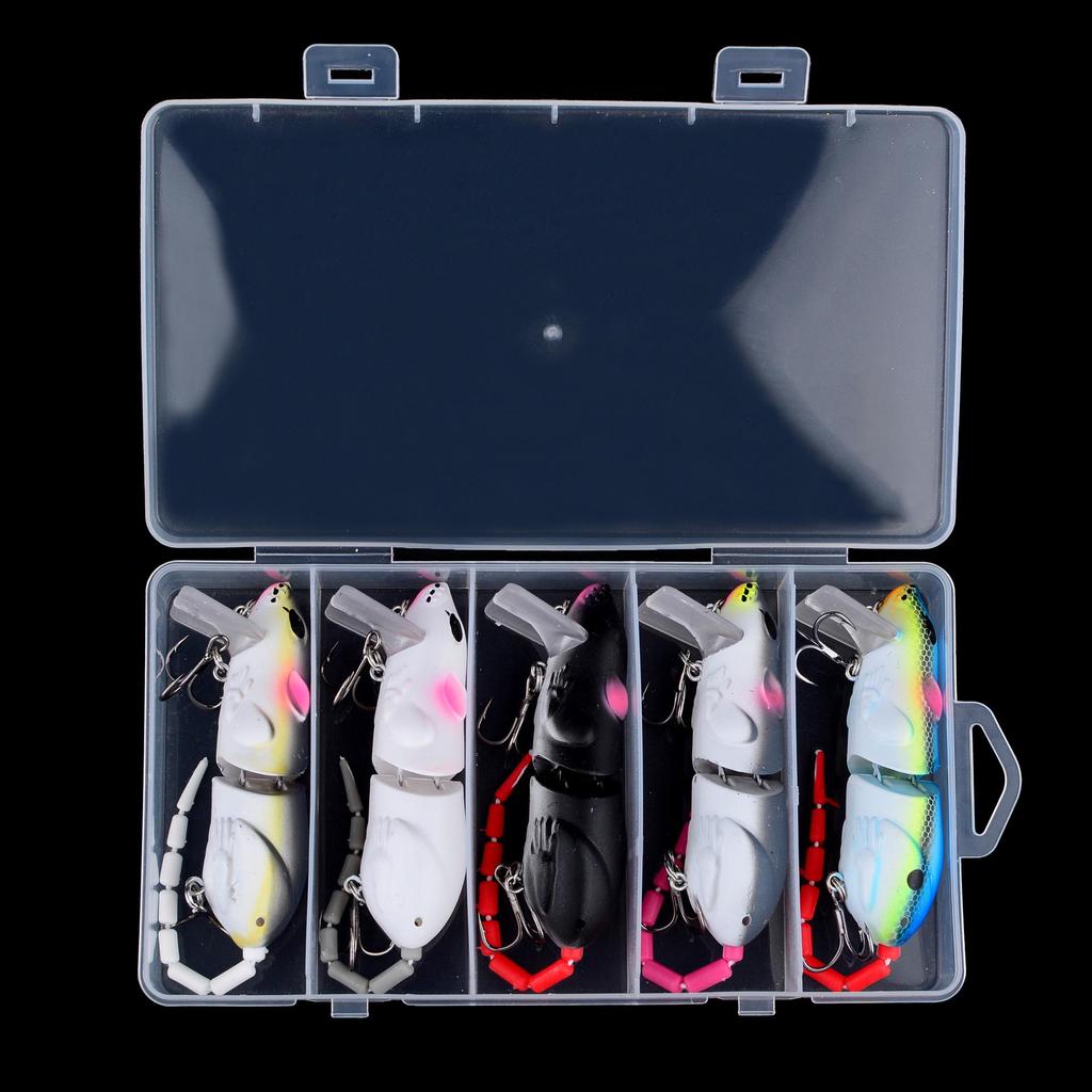 Lure: Five-Piece Boxed Bionic Mouse Jointed Pencil Minnow, 8cm/15.5g, Asp Mimic Fake Bait