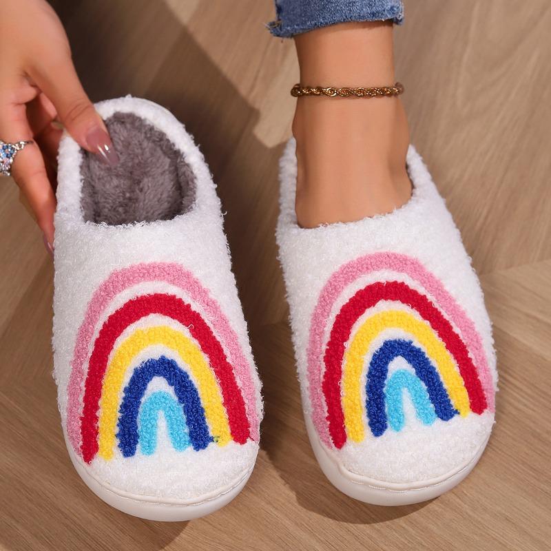 Autumn and Winter Cotton Slippers Floor Cartoon Pattern Couple Home Slippers Non-slip Warm Wear-resistant Home Essential