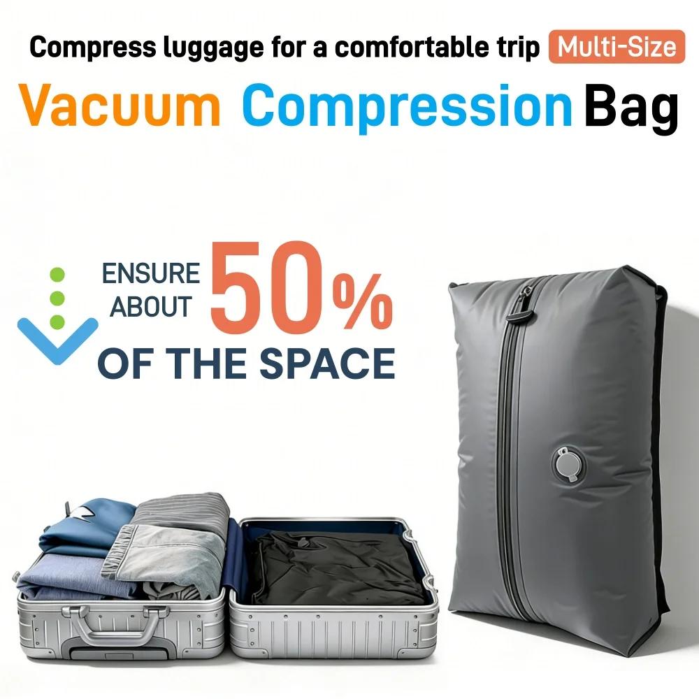 Compression Sealed Packing Cubes for Carry-on, TSA Approved Travel Luggage Storage Organizer Bags, Vacuum Cubes for Weekend Trip