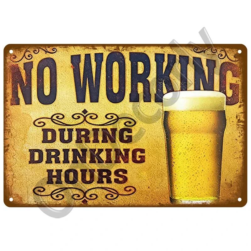 Beer Metal Sign Whiskey Wine Alcohol Tin Sign Vintage Cocktail Poster Bar Pub Home Decor Art Crafts Tinplate Wall Plate Signs