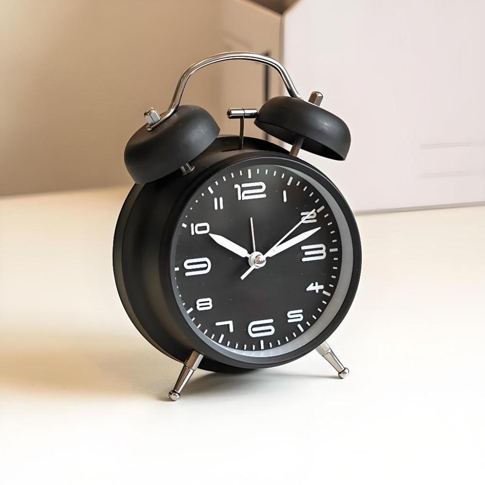 Metal Frame Silent Student Alarm Clock 4 Inch Table Clock Twin Bell Loud Alarm Clock  Bedroom