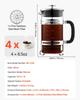 French Press Coffee Maker, 1 Liter Borosilicate Glass Coffee Press Tea Maker with Stainless Steel Filter, Large Glass French Presses Cold Brew for