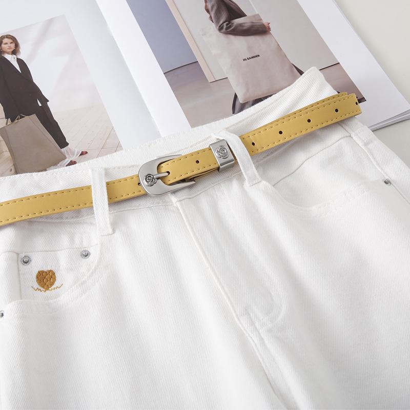 Women's White Wide-Leg Cropped Jeans, Summer 2026 Petite Size, Loose Slimming Straight-Leg Pants