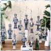 12Pcs Nutcracker Wooden Decorative Set - New Year Christmas Gift, Party Decoration And Home Decor Xmas Tree Hanging Ornament