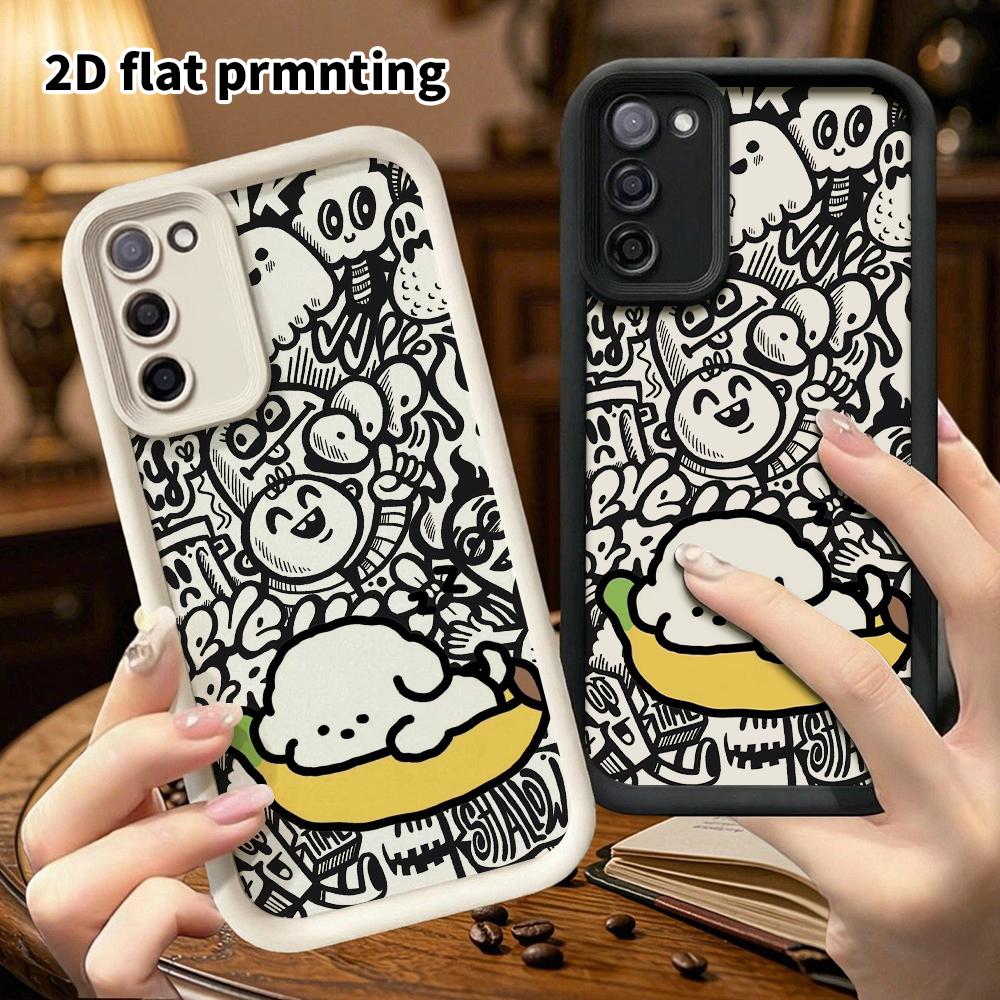 Phone Case: 2D Flat Samsung Galaxy A34 A35 M05 M06 S20 S22 S21 FE Plus 5G Protective Case, Sleep Symbols, Christmas and Halloween Gifts