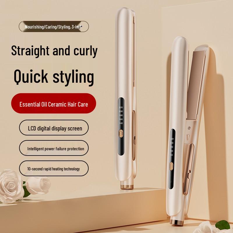 Portable 2-in-1 Straightening & Curling Comb with Negative Ion Technology
