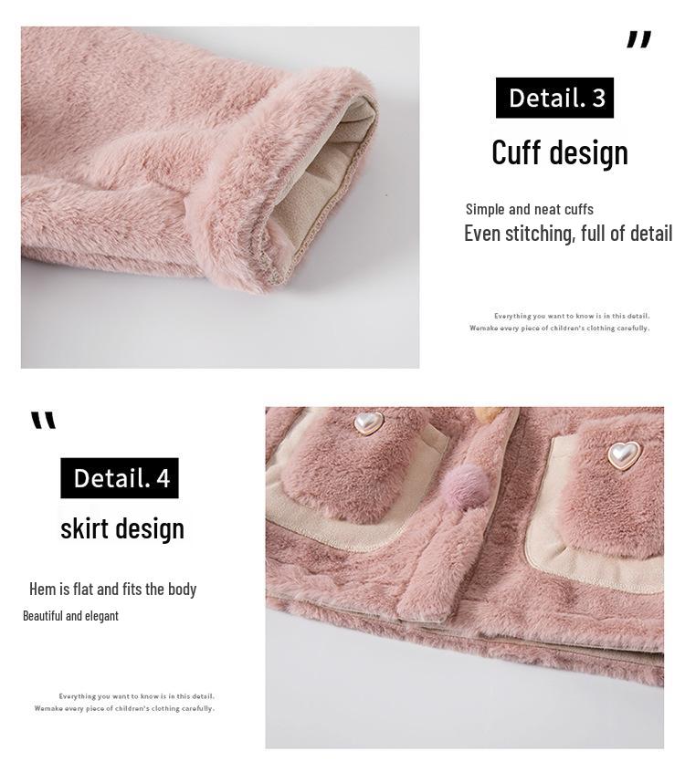 2025 Winter Kapuzen-Einteiler aus Kunstpelz für Baby-Mädchen – Süße & Warme Oberbekleidung