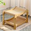 Double-Layer Cat Scratching Post Bed - Sisal Scratching Pad & Resting Perch, Space-Saving Indoor Cat Furniture for Multiple Cats