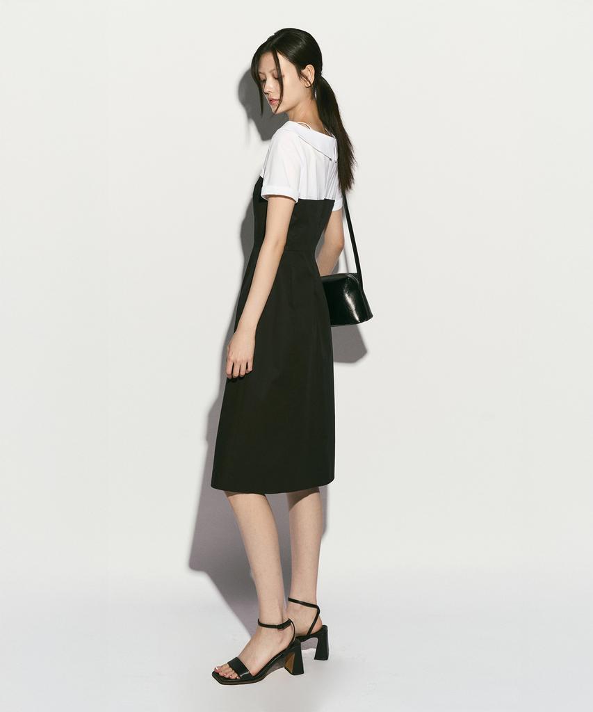Rie Asymmetric Strap Shirt Dress