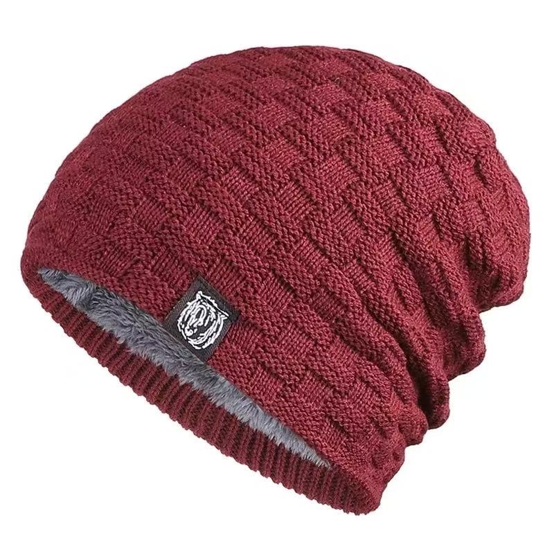 Ny uformell unisex lue lue Legg til pels varm vinter lue for menn og kvinner utendørs skisport strikket lue