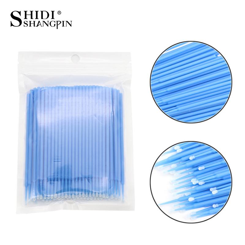 100 Pcs/Bag Durable Micro Cleaner Eyelash Extension Makeup Brushes Individual Applicators Mascara Removing Tools Swabs