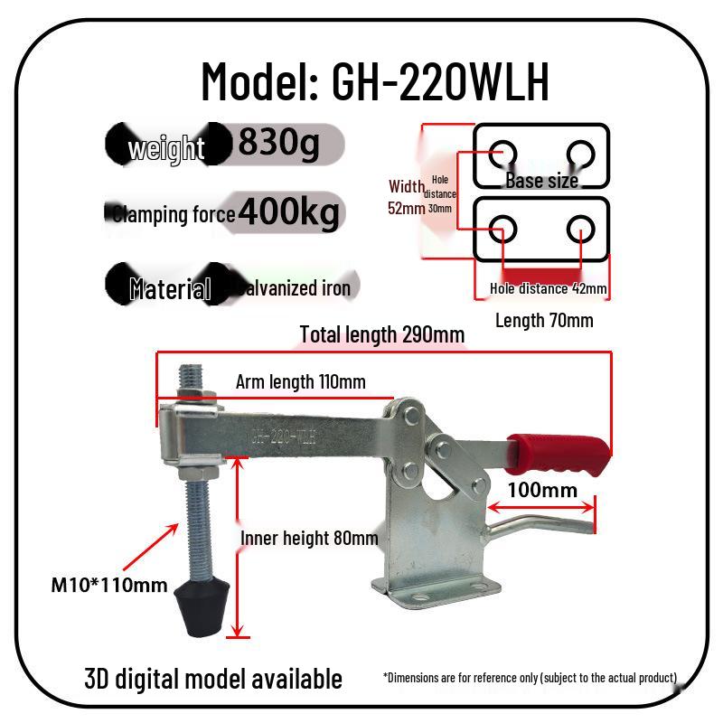 200W Industrial Quick-Release Lever Clamp for Mechanical Equipment