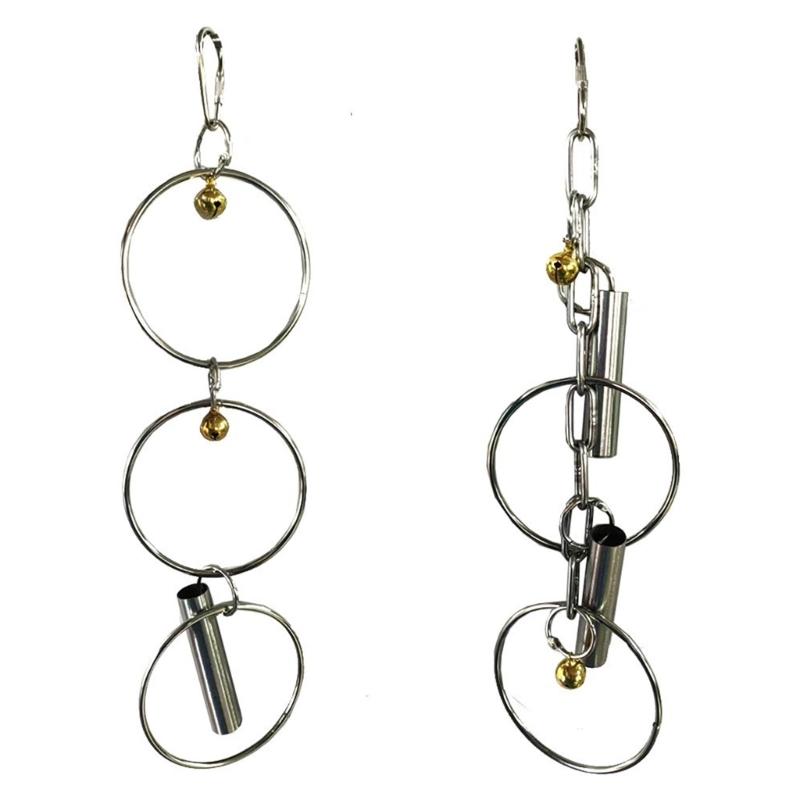 Stainless Steel Bird Swing Toy For Small Parrots Safe Chewable Chain Perch With Metal Materials