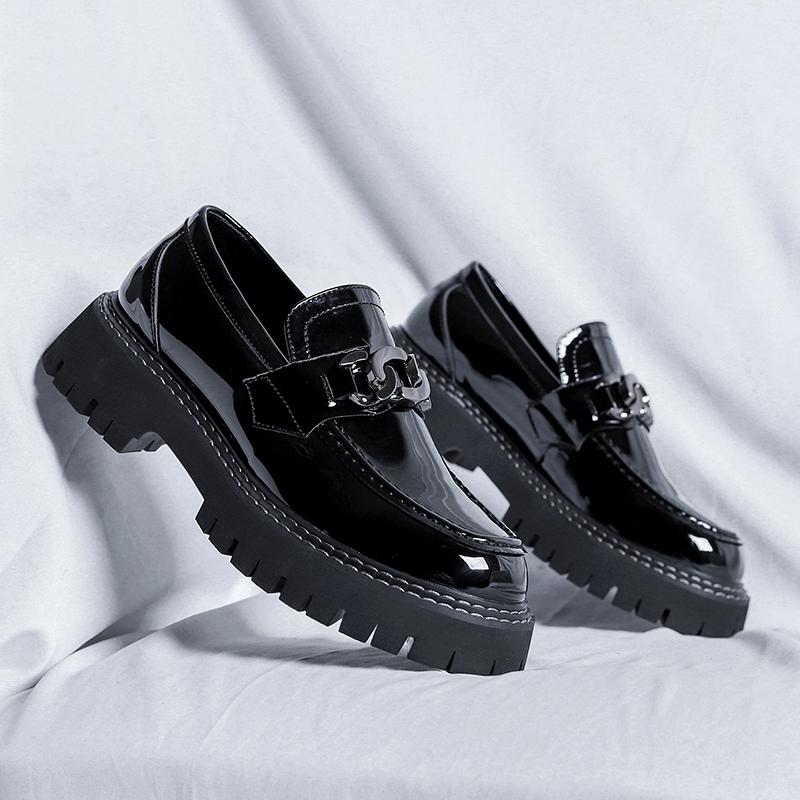 Men's Fashion Patent Leather Shoes Black Red Slip-on Oxfords Shoe Wedding Party Dress Designer Platform Loafers Footwear