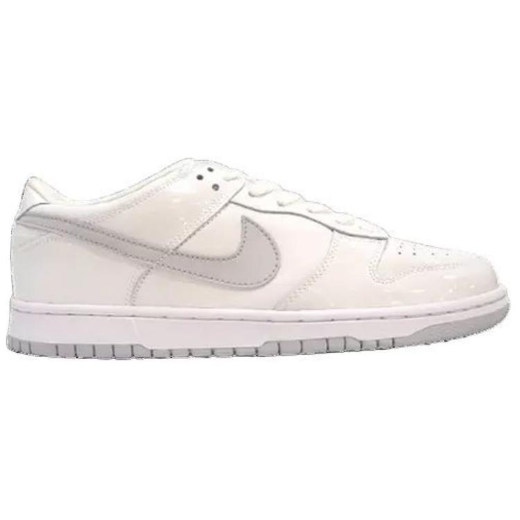 Nike Dunk Low Pro B Patent Leather Unisex Sneakers White Neutral-Grey 624044-101