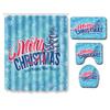 Christmas Shower Curtain Floor Mat Combination Four-Piece Set Bathroom Toilet Carpet Shower Room Mat Foot Mat