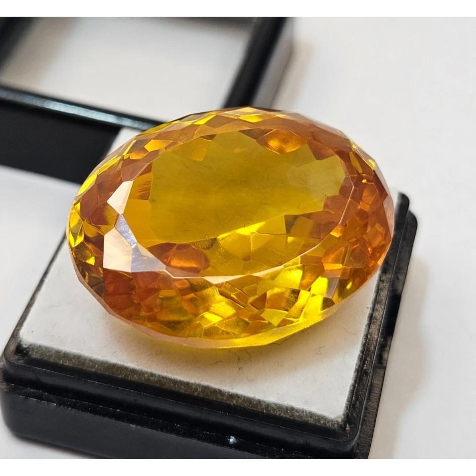 Certified Yellow Color Zircon Cambodia Oval Cut 80+ Ct Fabulous Loose Gemstone