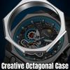 Tourbillon Hollowed Out Strong Luminous Moon Phase Mechanical Watch for Men, Fully Automatic Business Watch, Holiday Gift, Stainless Steel Watch