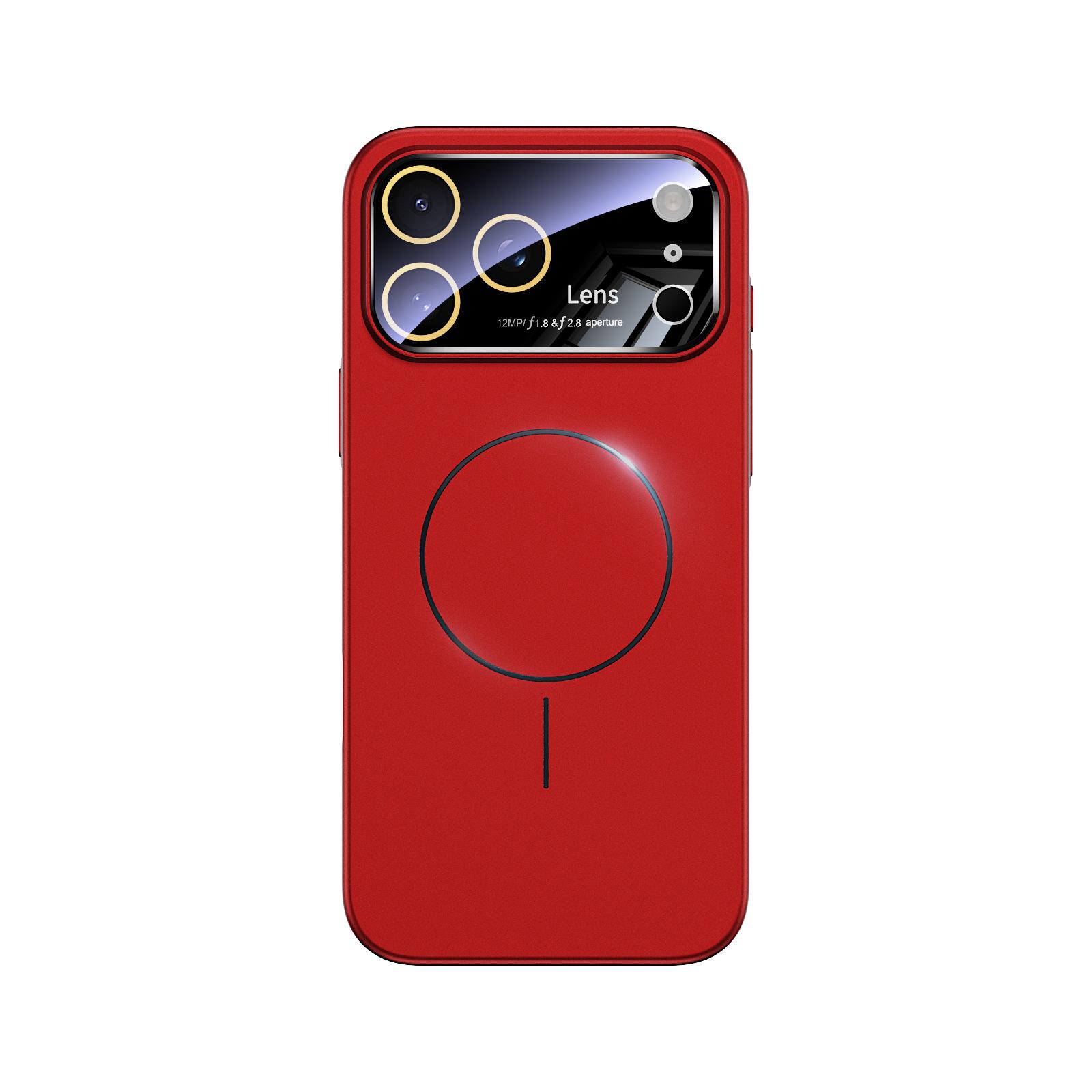 

iPhone 17 Pro Max Матовий магнітний чохол з великим вікном та кільцем проти падіння 14 PRO