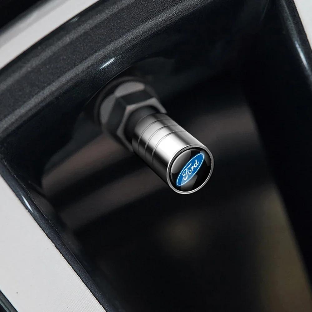 Naklejka Samochodowa 2026 Ford 4 szt. Metalowy Styling Samochodu Pokrowce na Zawory Powietrza Koła Opony Dla Ford Ranger Focus Kuga Mustang S-MAX Trans