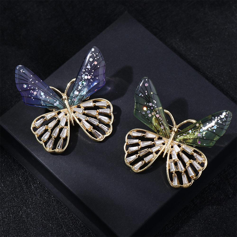 Sense Zinc Zinc Alloy Boys Transparent Wings Butterfly Women Brooch Korean Style Badge Clothes Accessories