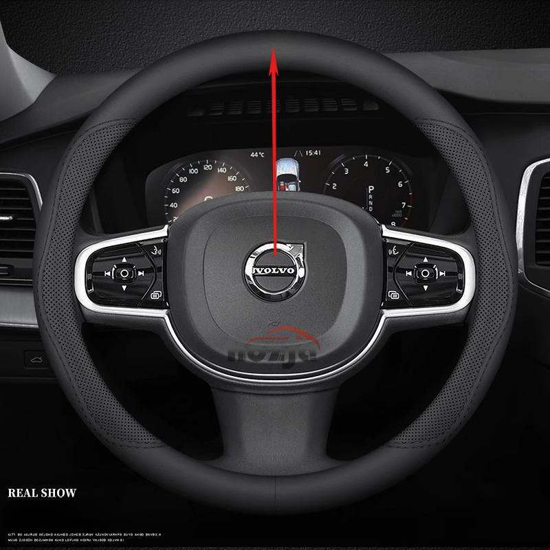 Car Leather Steering Wheel Cover for Volvo XC90 S90 XC60 V90 V60 B4 B5 B6 T4 T5 T6 T8 D4 D5 2012 -2025 Auto Accessories
