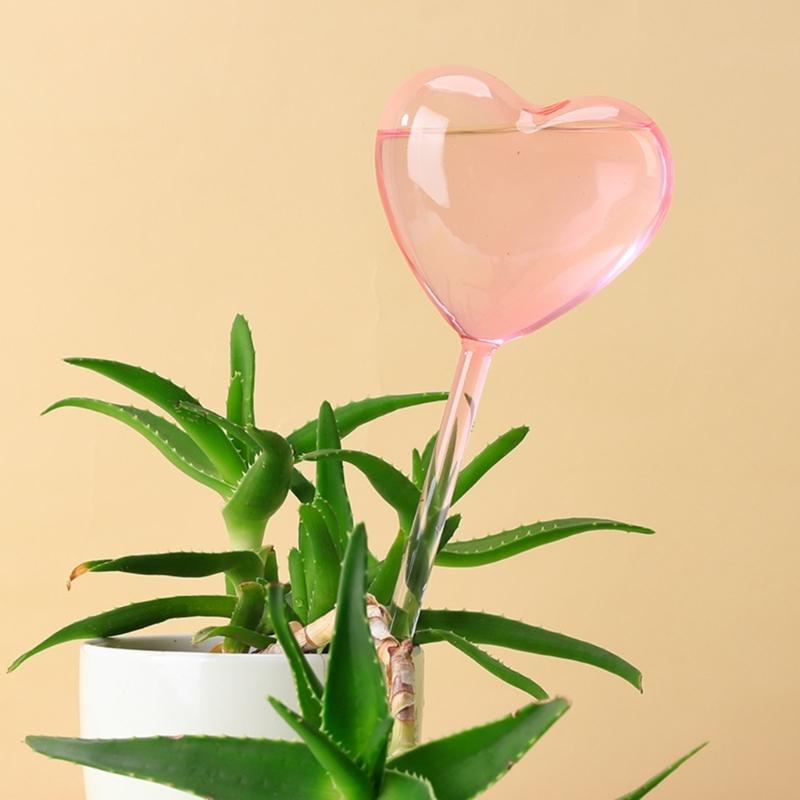 2Pcs Plant Glass Watering Globes Self Watering Globes Heart Shape Self Watering Bulbs Devices Plant Watering Bulbs