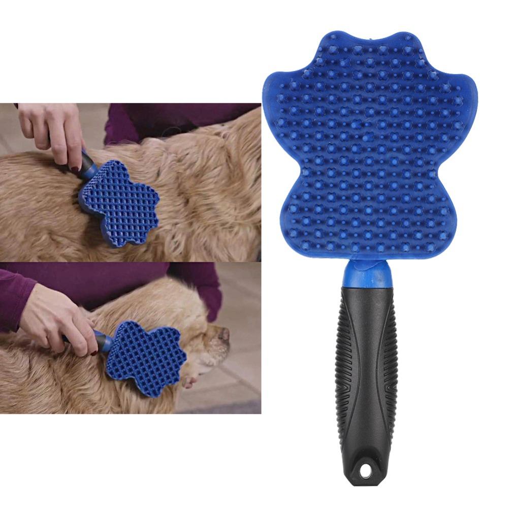 Elastic Teeth Silicone Bath Massager Soft Silicone Bristle Dog Grooming Comb Pet Skin Massage